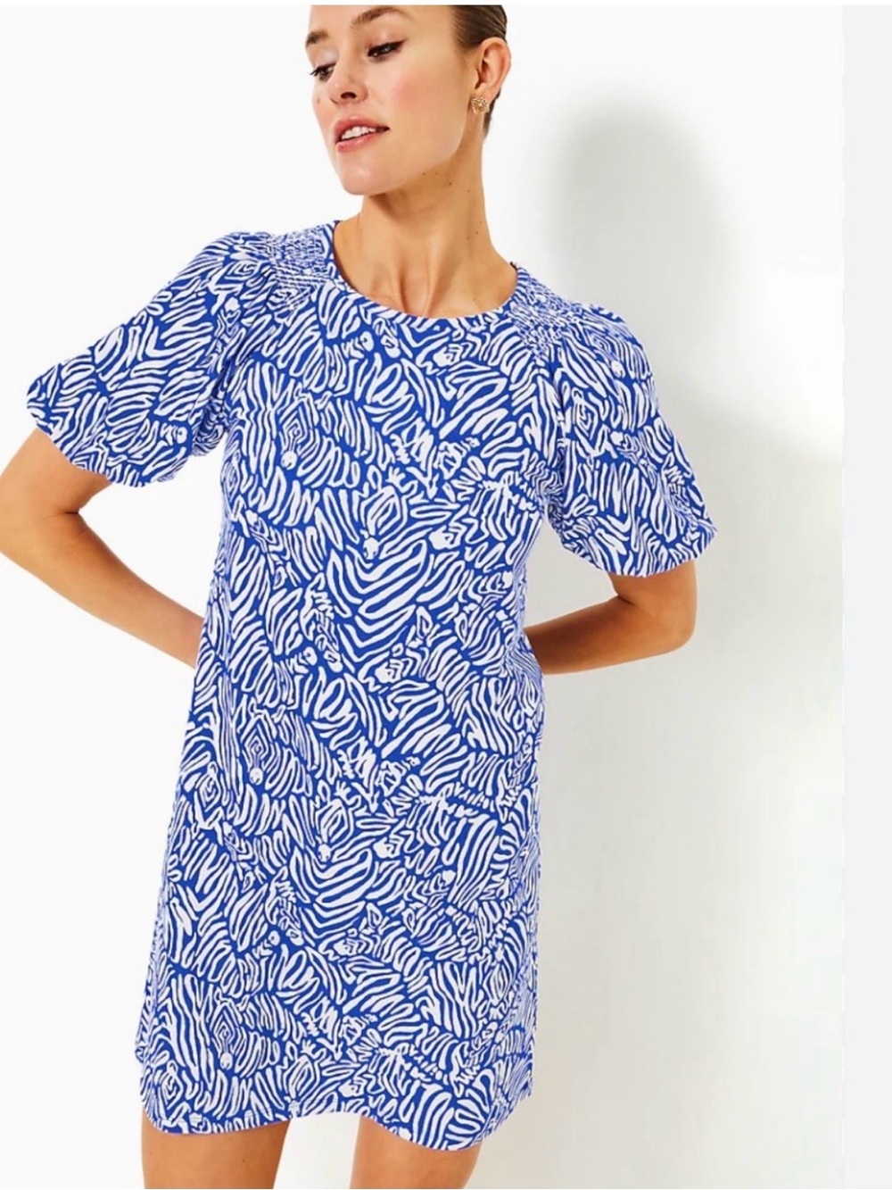 Lilly Pulitzer Smocked Neckline EUC Dress XL